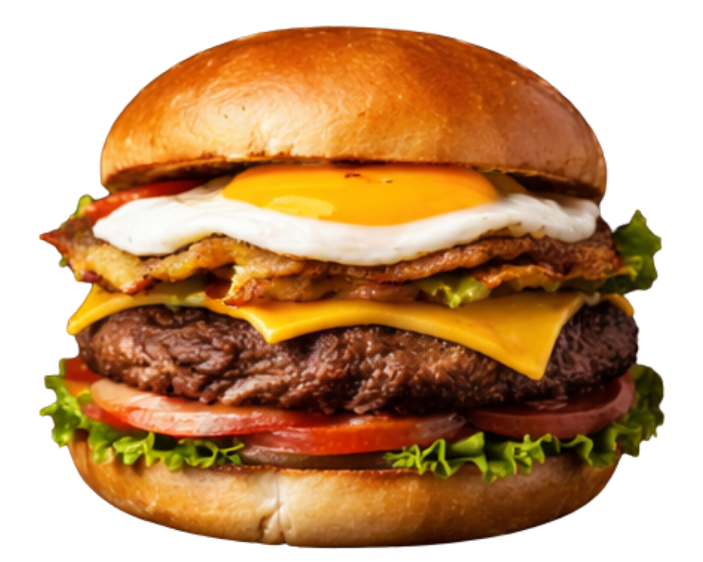 Hamburguesa Royal de la carta de "La llama burger" de argentina